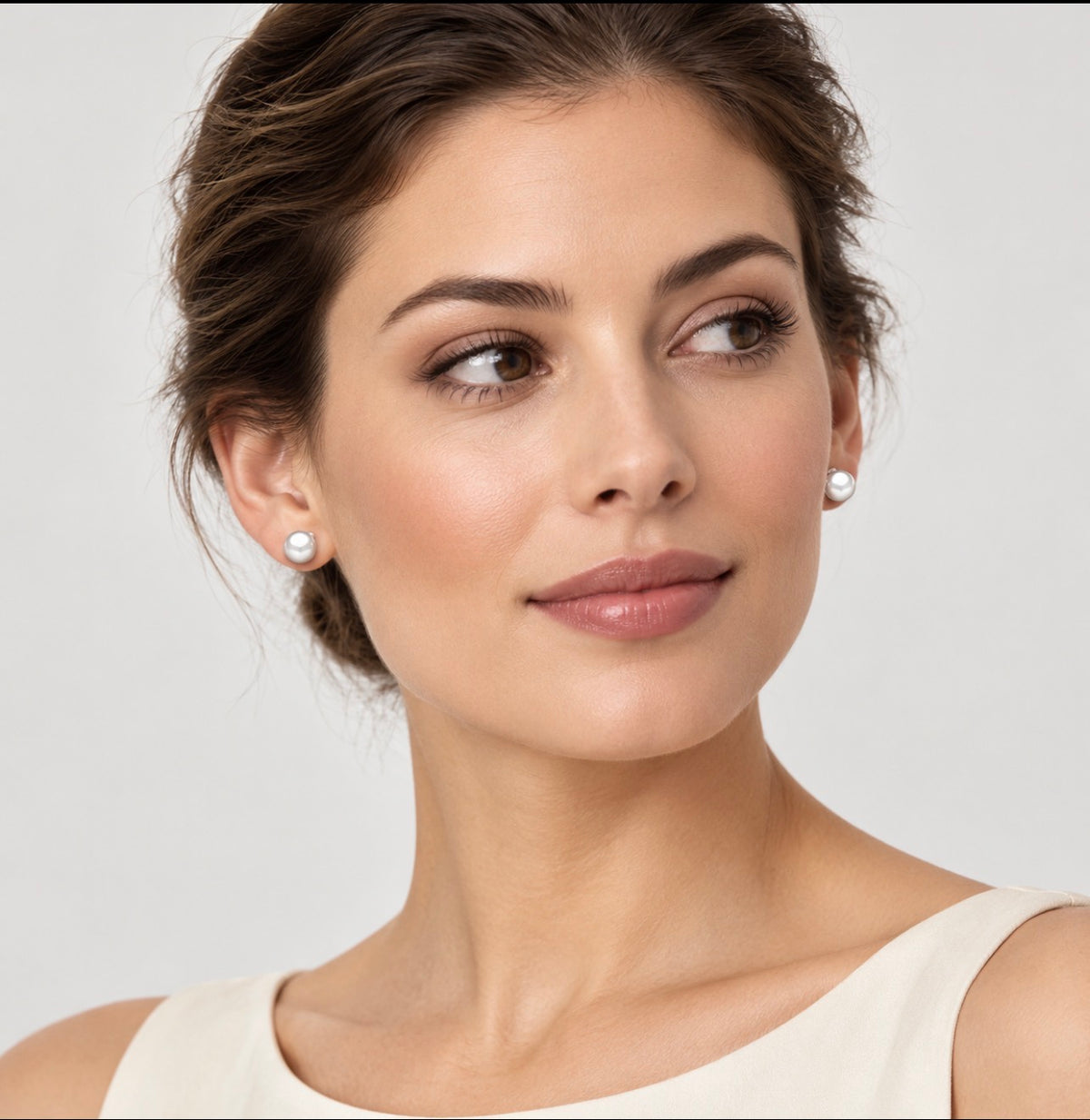 9 mm Freshwater Pearl Earrings in 14K White Gold