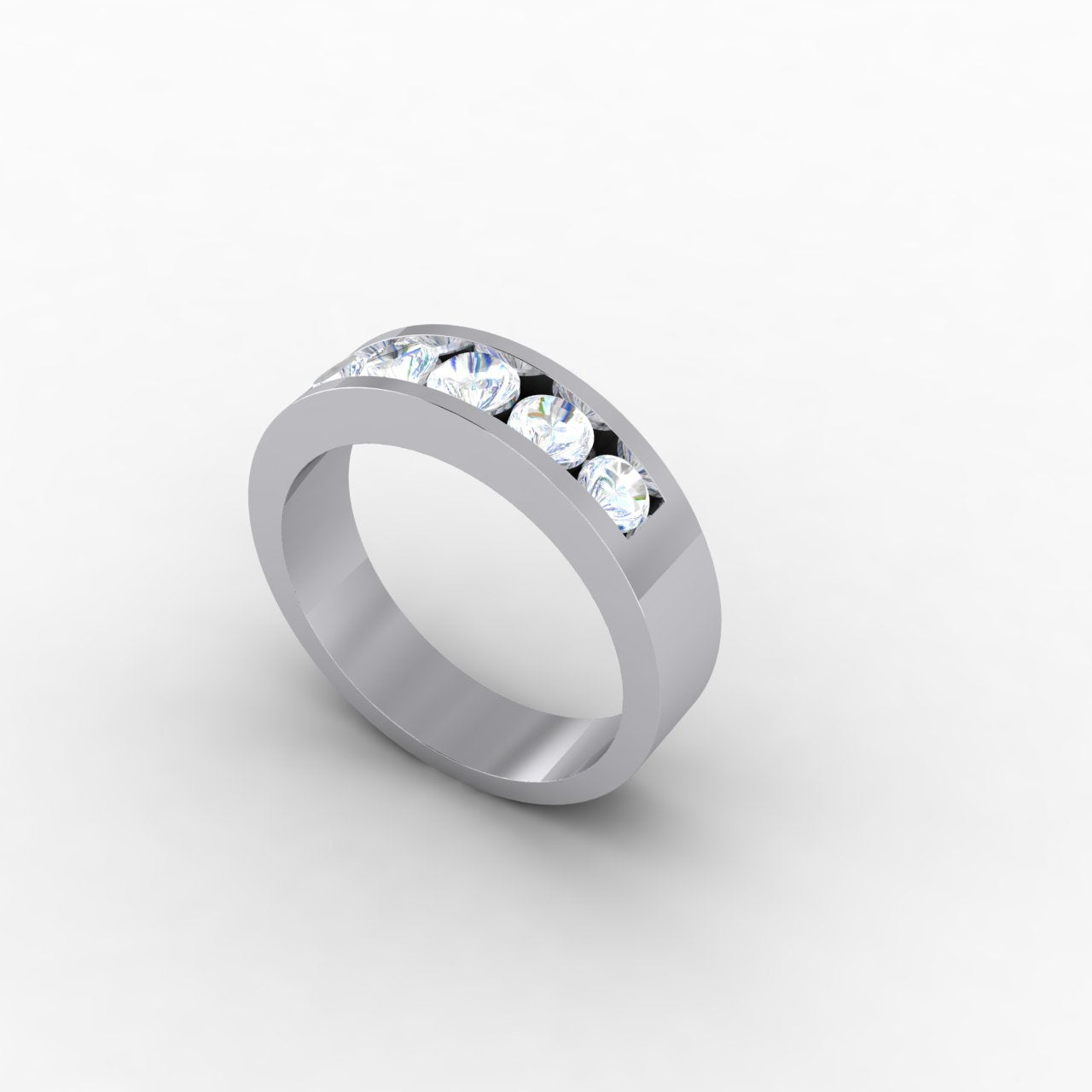 1.17 Carats Meridian Mens Natural Diamond Ring in Platinum Channel Setting