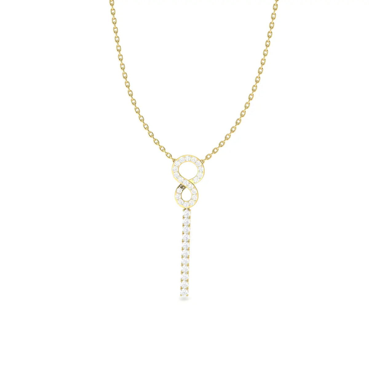 Eternal Grace Interlock Pendant Necklace 14K Yellow Gold
