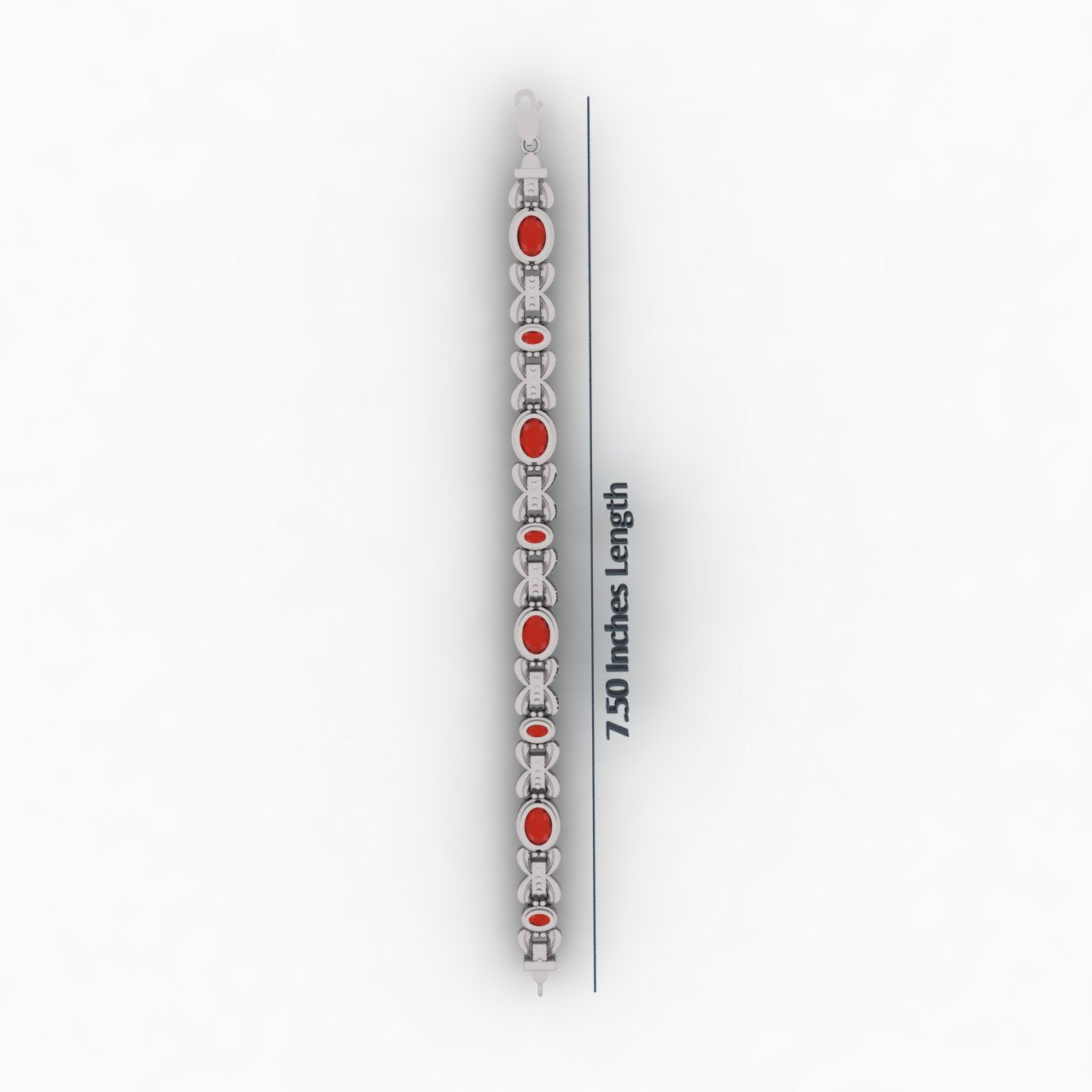 Ruby Swirl Linked Sterling Silver Bracelet