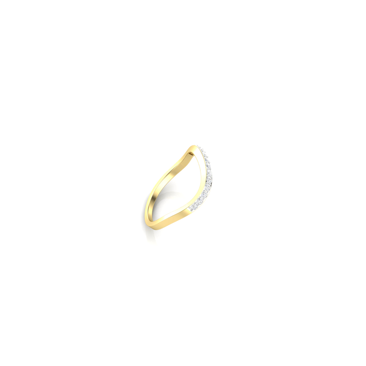 0.4 Carat Diamond Wave Band 14K Yellow Gold