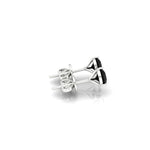 Onyx Studs set in 14K White Gold