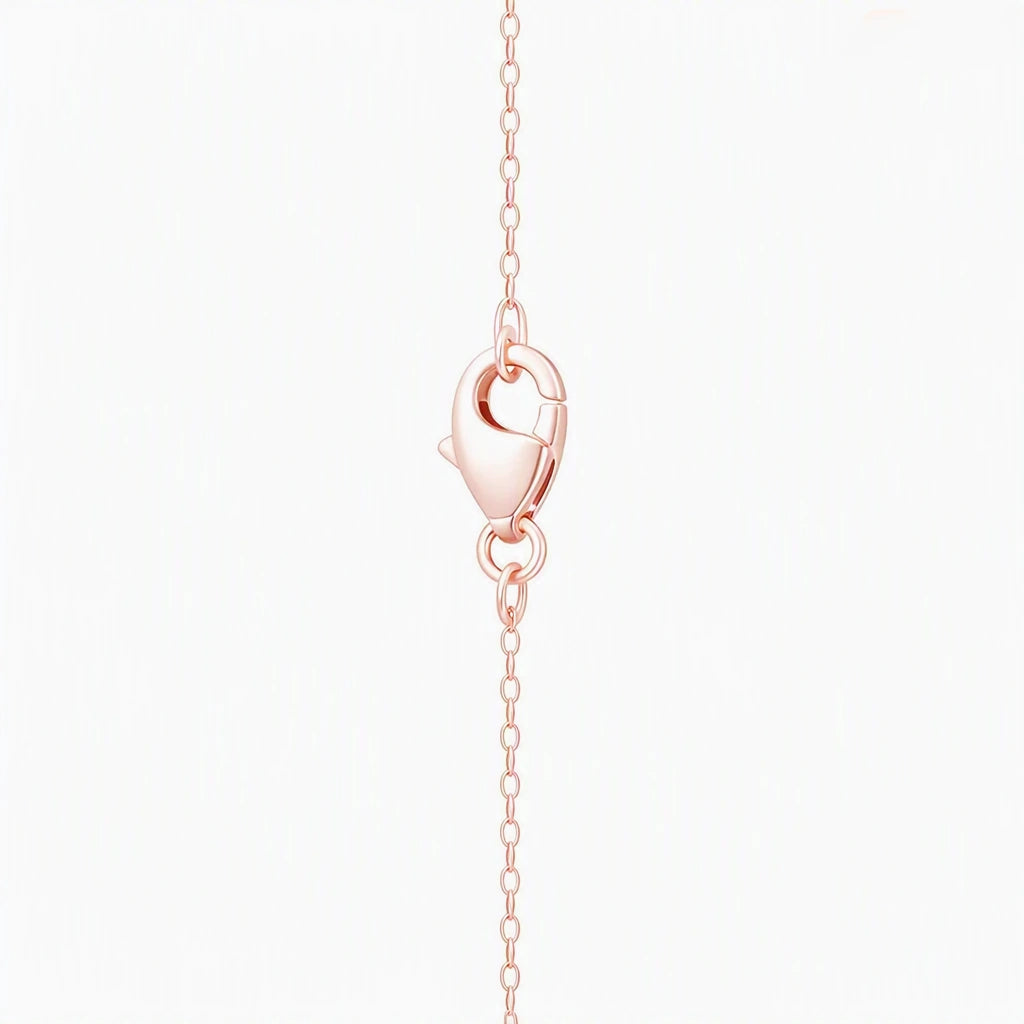 6 Carat Opal Emarald Cut Birth Stone Necklace 14K Gold