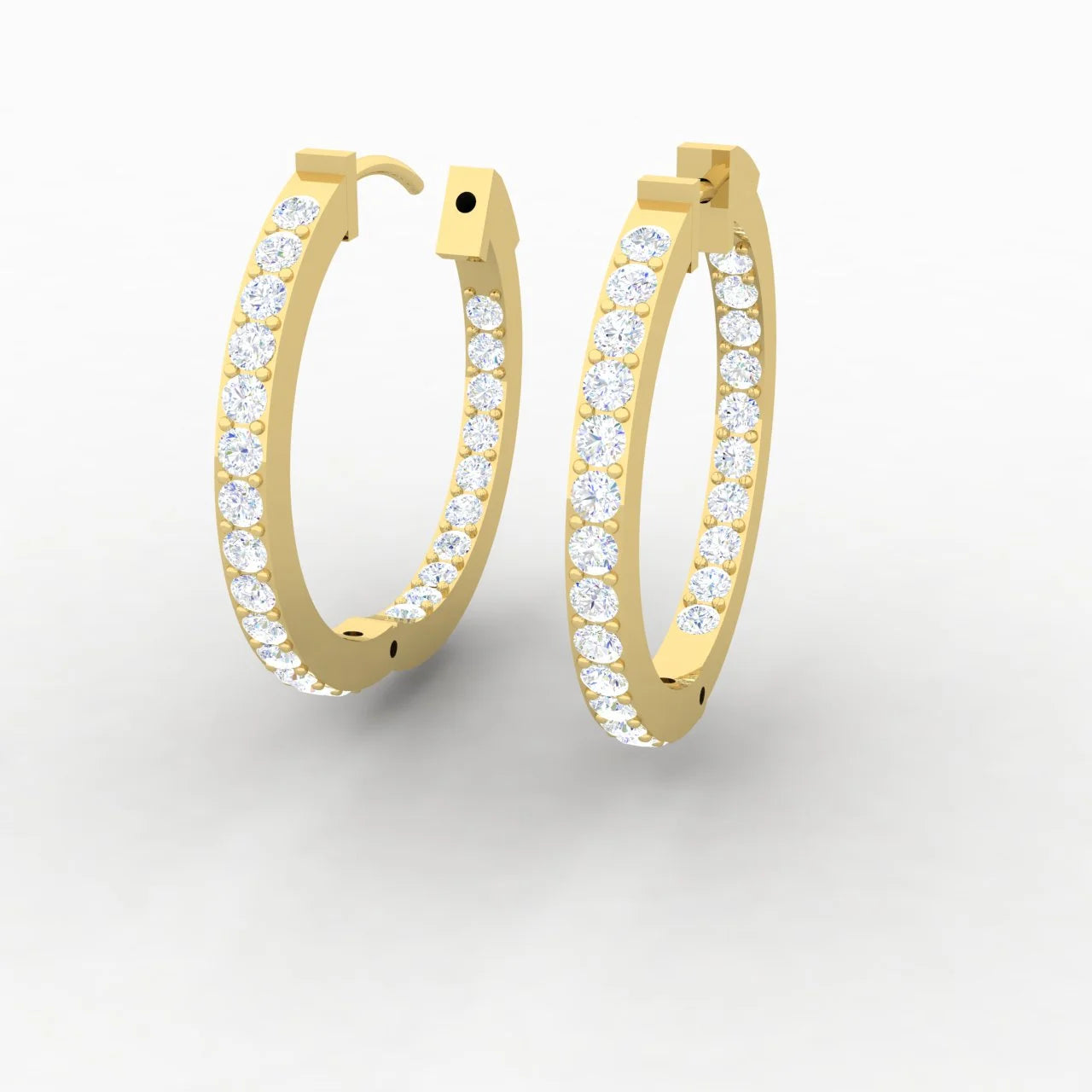 2 Carats Lab Diamond Eternity Hoop Earrings