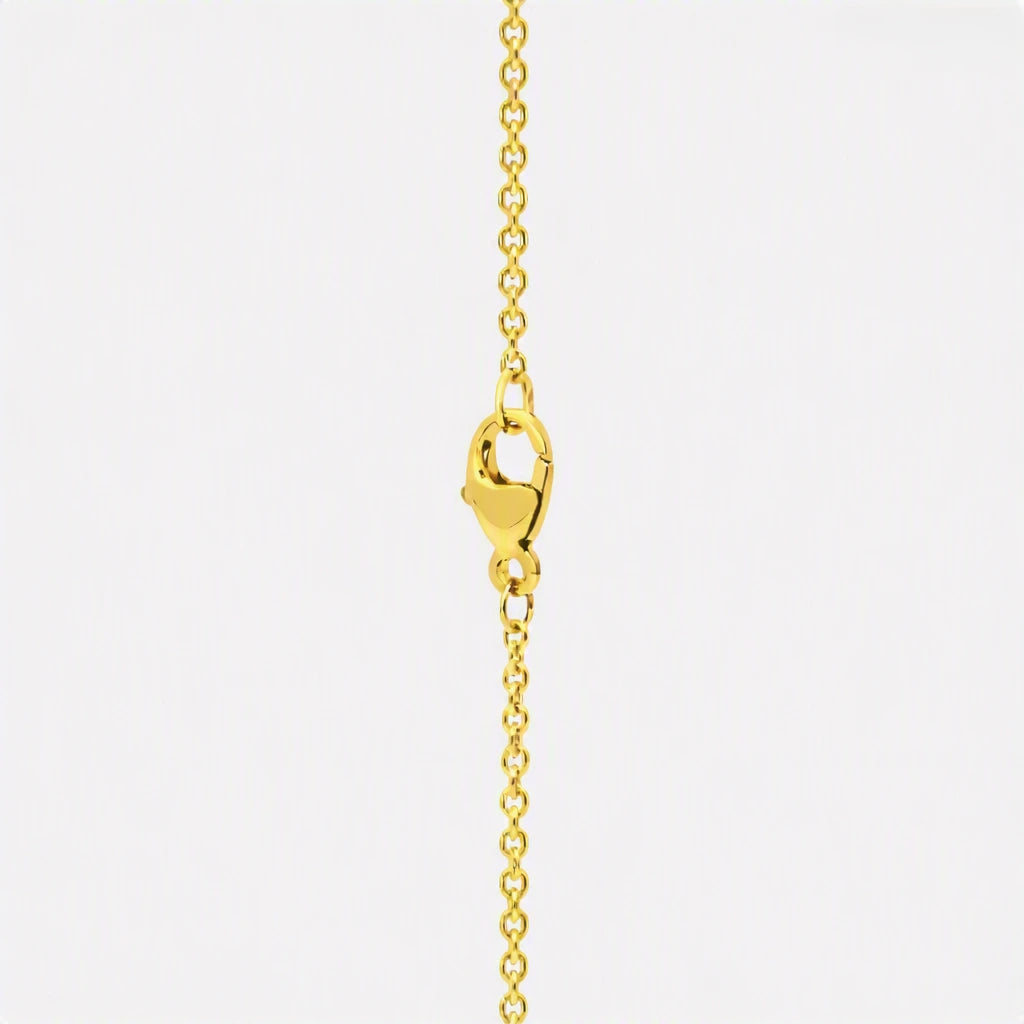 17" Petite Paperclip Necklace in 14k Yellow Gold.