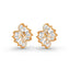 1.5 Carat Diamond Floral Motif 14K Gold Earrings