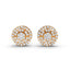 1.5 Carat Diamond Floral 14K Yellow Gold Earring Studs