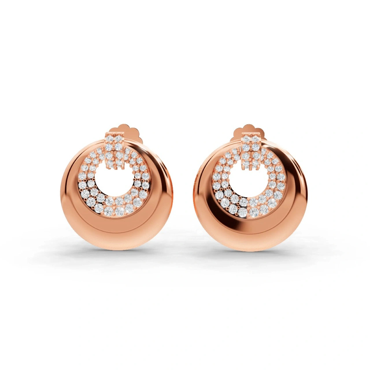 1 Carat Diamond Halo Of Grace 18K Gold Earring Studs