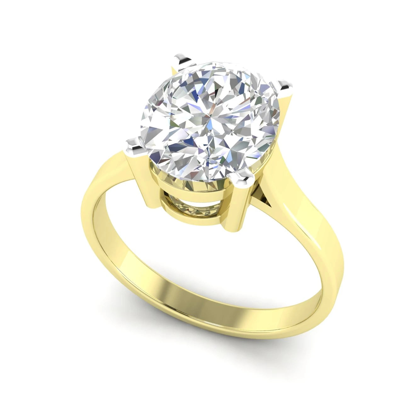 2 Carat IGI Certified Oval Lab Diamond Promise Ring 18K Yellow Gold