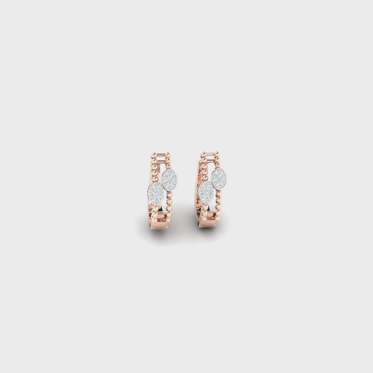 0.5 Carat Natural Diamond Bloom Cluster 14K Gold Huggies