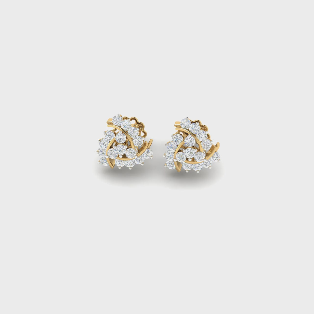 1.5 Carat Diamond Eternal Swirl 18K Gold Earring Studs