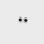 Onyx Studs set in 14K White Gold