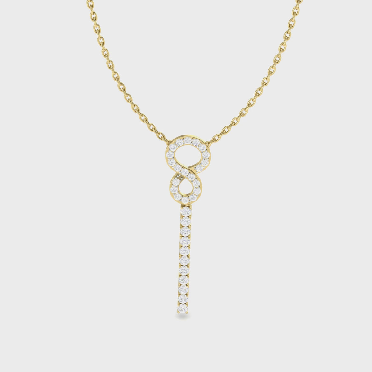 Eternal Grace Interlock Pendant Necklace 14K Yellow Gold
