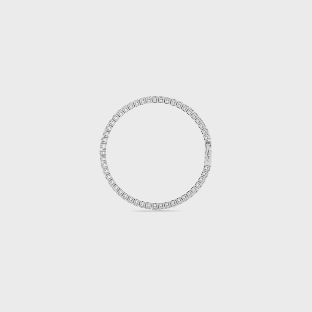 4 Carats Lab Diamond 14K White  Gold Tennis Bracelet E-FCOLOR VS1 -VS2