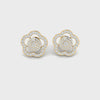 1.5 Carat Natural Diamond Floral Elegance 18K Yellow Gold Earring Studs