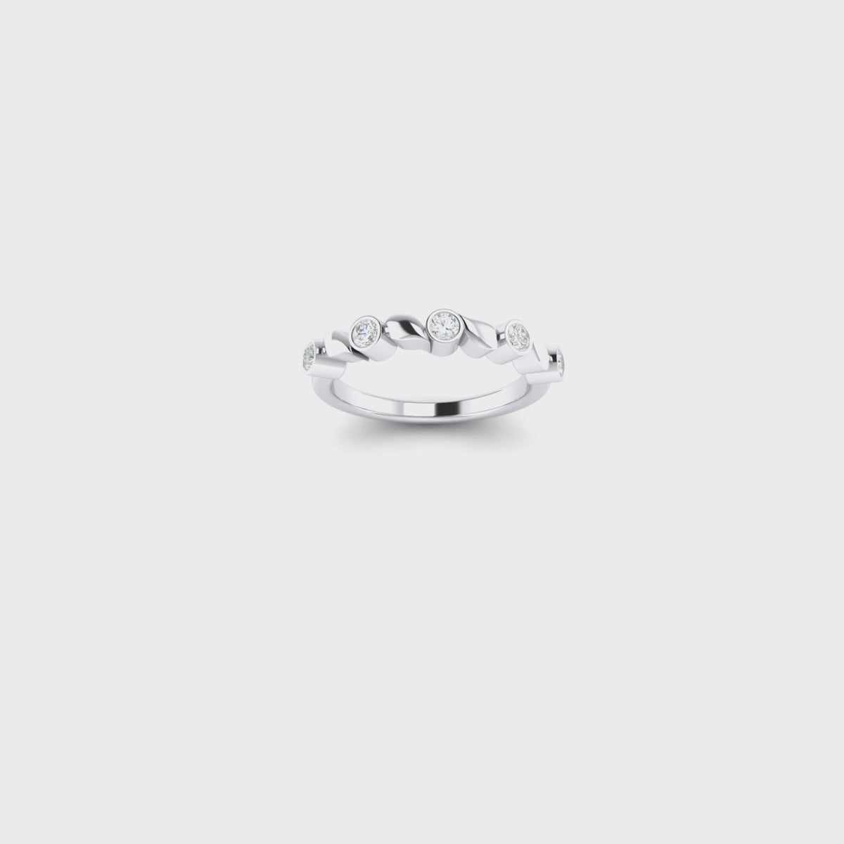 0.40 Ct. Lab- Grown Diamonds Bezal set White Gold 14K Ring
