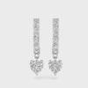3 Carat Heart Drop IGI Certified Lab Diamond J Hoop Earrings