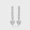 3 Carat Heart Drop IGI Certified Lab Diamond J Hoop Earrings