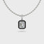 2 Carat Black Ceramic Emerald Cut Certified Lab Diamond 14k Pendant with 18K Chain