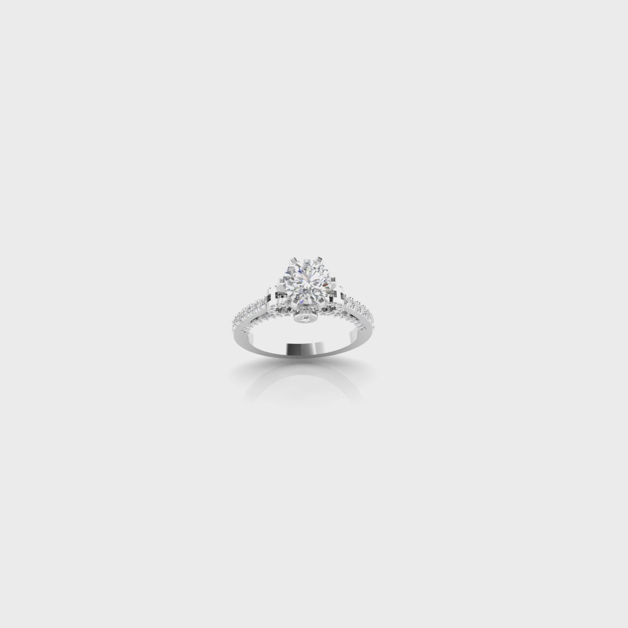 3 Carat IGI Certified Lab Diamond 14K White Gold Bow Engagement Ring