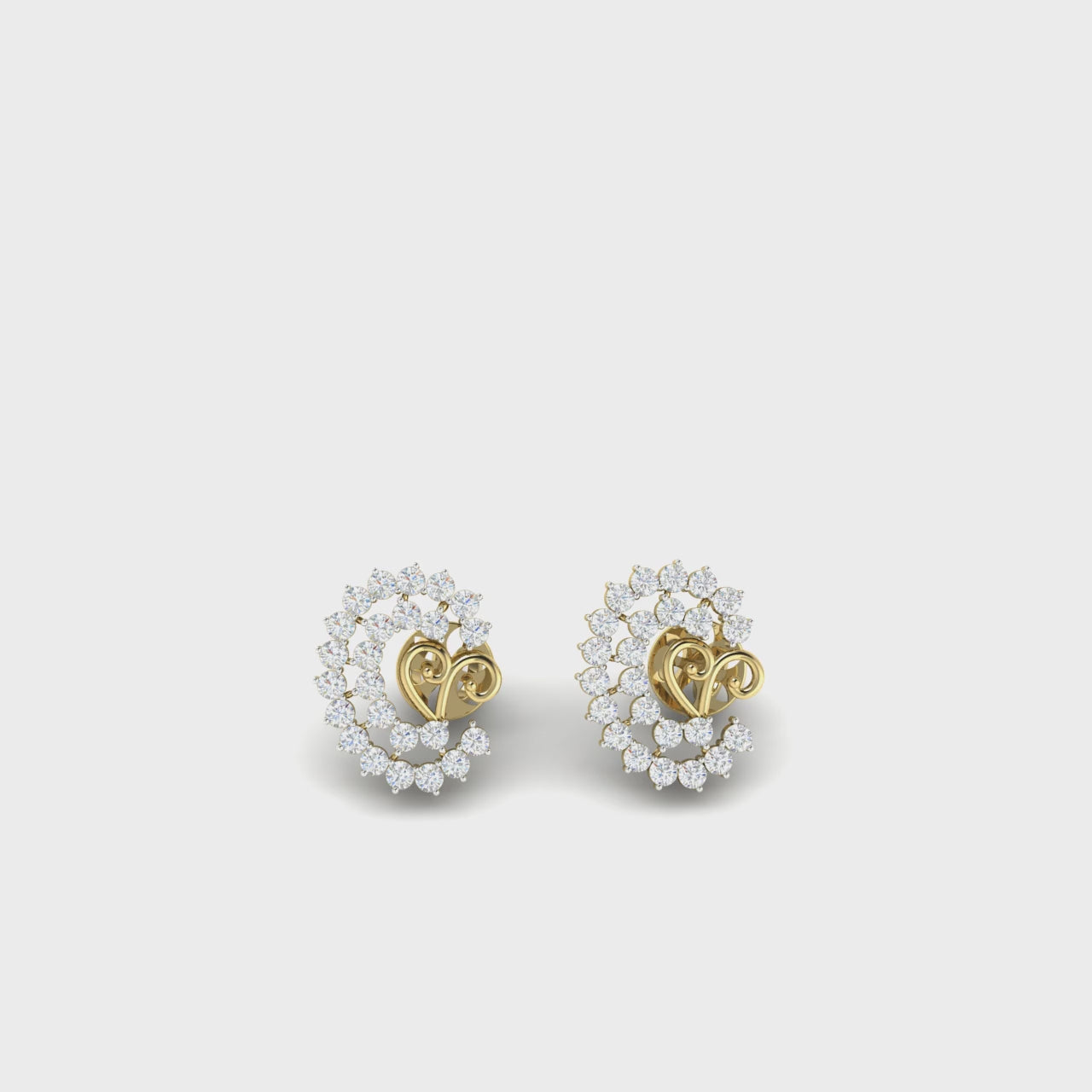 1.25 Carat Diamond Celestial Spiral 18K Gold Earring Studs