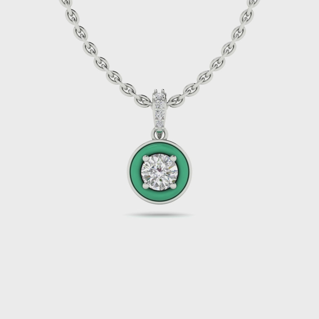 Diamond Pendant with Green Ceramic Halo Video