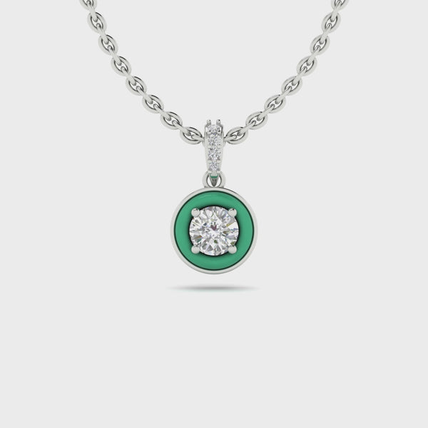 Diamond Pendant with Green Ceramic Halo Video