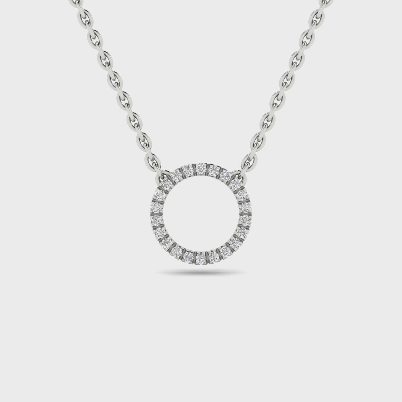 0.5 Carat Lab Diamond 14K White Gold Eternity Circle Necklace