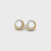 0.5 Carat Diamond Pearl Halo 18K Gold Earrings