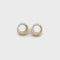 0.5 Carat Diamond Pearl Halo 18K Gold Earrings