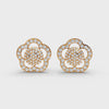 1.5 Carat Diamond Floral Elegance 18K Gold Earring Studs