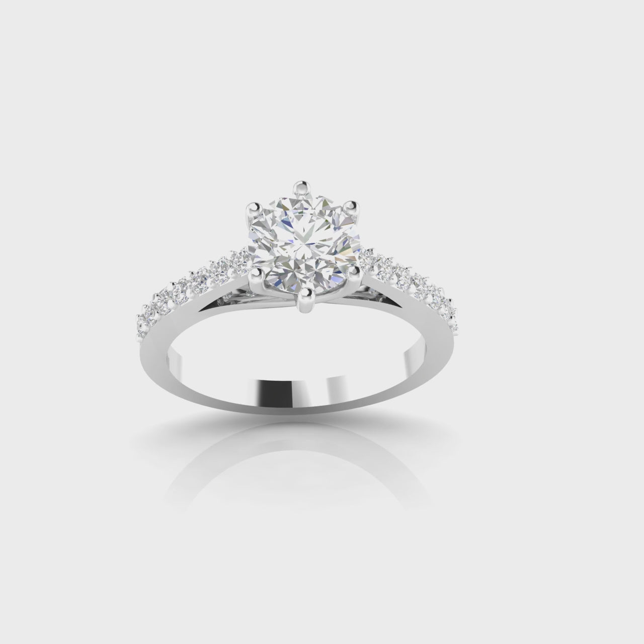 2.5 Carat IGI Certified E Color Lab Diamond 14K White Gold Engagement Ring