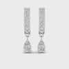 2 Carat Pear Drop Lab Diamond J Hoop Earrings
