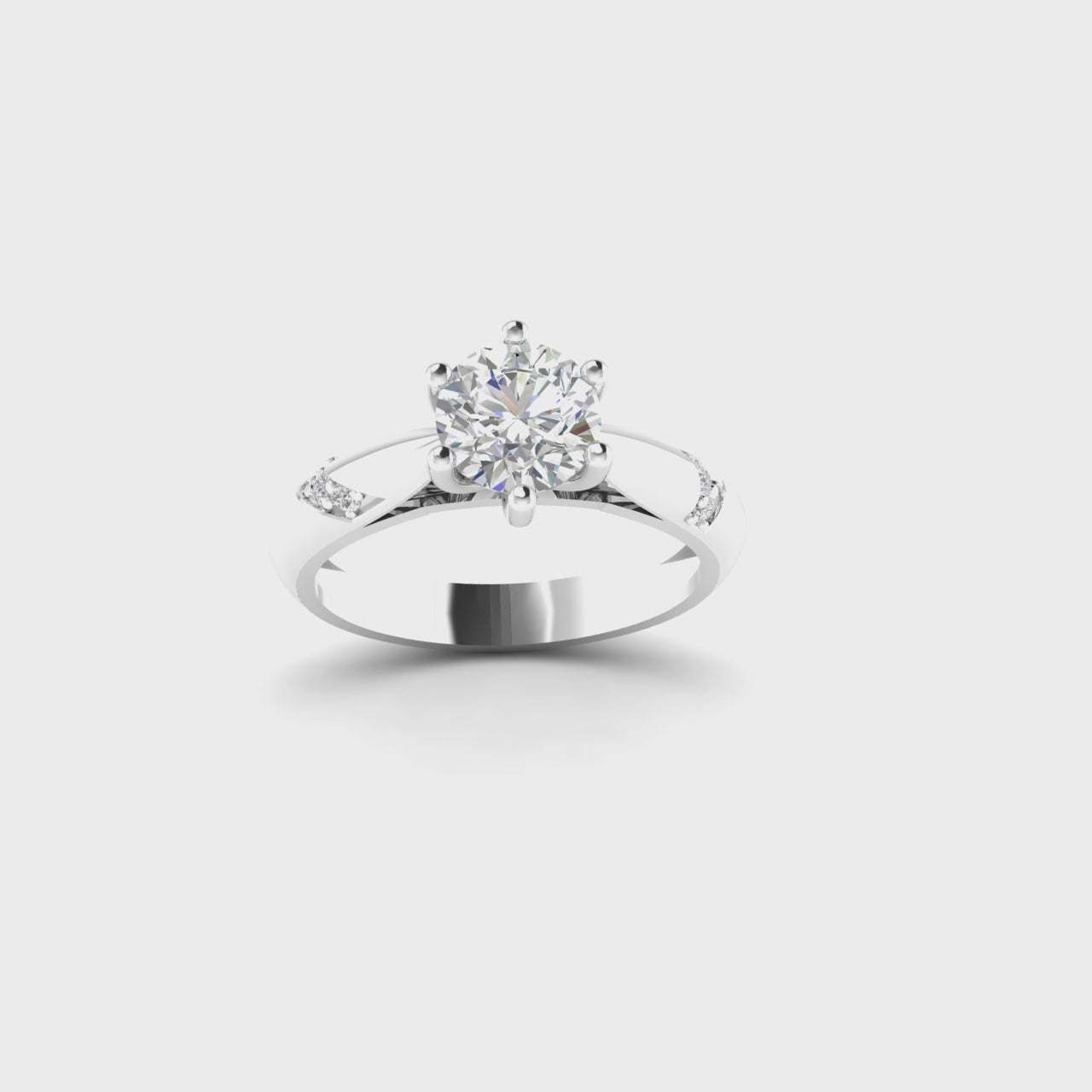 2 Carat IGI Certified D Color Lab Diamond 14K White Gold Engagement Ring