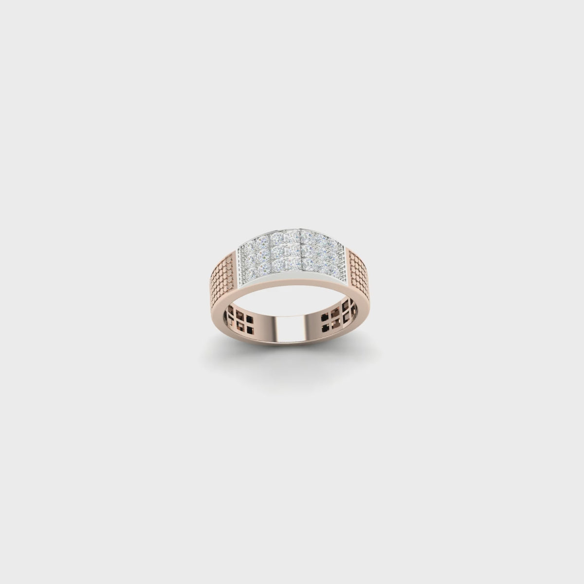 0.5 Ct. Radiant Multi‑Row Lab- Grown Diamond 18KRose Gold Ring
