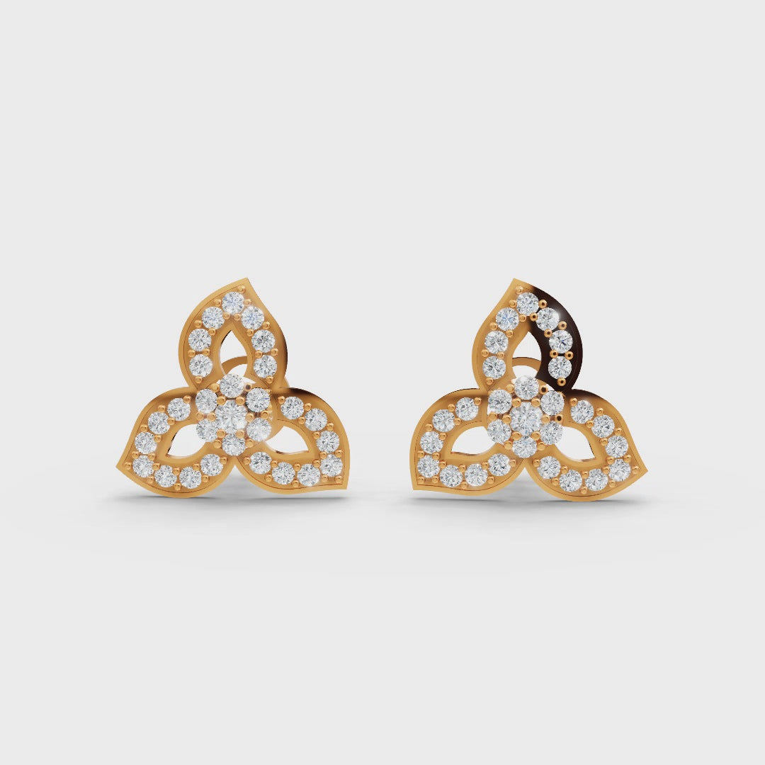 2 Carat Diamond Trinity Bloom 14K Earring
