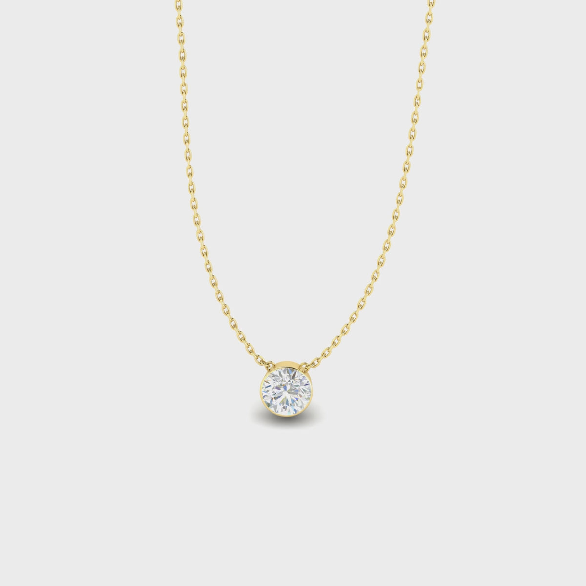 1 Carat Petite Lab Grown Diamond Pendant Necklace 14K Gold